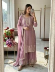 12MODERN CHINON SILK EMBROIDERY CODING, MULTI THREAD, SEQUENCE WITH HAND MIRROR DIAMOND WORK TOP PALAZZO WITH DUPATTA FESTIVE WEAR WHOLESALE PRICE ETHNIC GARMENT (10)