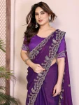 13TRENDING CHIFFON SILK EMBROIDERY WITH PIPING BORDER WORK SAREE WITH UNSTITCHED BLOUSE WEDDING WEAR WHOLESALE PRICE ETHNIC GARMENT (16)
