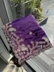 13TRENDING CHIFFON SILK EMBROIDERY WITH PIPING BORDER WORK SAREE WITH UNSTITCHED BLOUSE WEDDING WEAR WHOLESALE PRICE ETHNIC GARMENT (16)