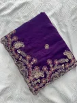13TRENDING CHIFFON SILK EMBROIDERY WITH PIPING BORDER WORK SAREE WITH UNSTITCHED BLOUSE WEDDING WEAR WHOLESALE PRICE ETHNIC GARMENT (16)
