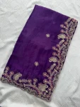 13TRENDING CHIFFON SILK EMBROIDERY WITH PIPING BORDER WORK SAREE WITH UNSTITCHED BLOUSE WEDDING WEAR WHOLESALE PRICE ETHNIC GARMENT (16)