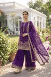 14DESIGNER GEORGETTE EMBROIDERY AND SEQUENCE WORK WITH CUT WORK TOP PALAZZO WITH DUPATTA WEDDING WEAR WHOLESALE PRICE ETHNIC GARMENT (9)