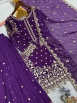 14DESIGNER GEORGETTE EMBROIDERY AND SEQUENCE WORK WITH CUT WORK TOP PALAZZO WITH DUPATTA WEDDING WEAR WHOLESALE PRICE ETHNIC GARMENT (9)