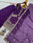 14DESIGNER GEORGETTE EMBROIDERY AND SEQUENCE WORK WITH CUT WORK TOP PALAZZO WITH DUPATTA WEDDING WEAR WHOLESALE PRICE ETHNIC GARMENT (9)
