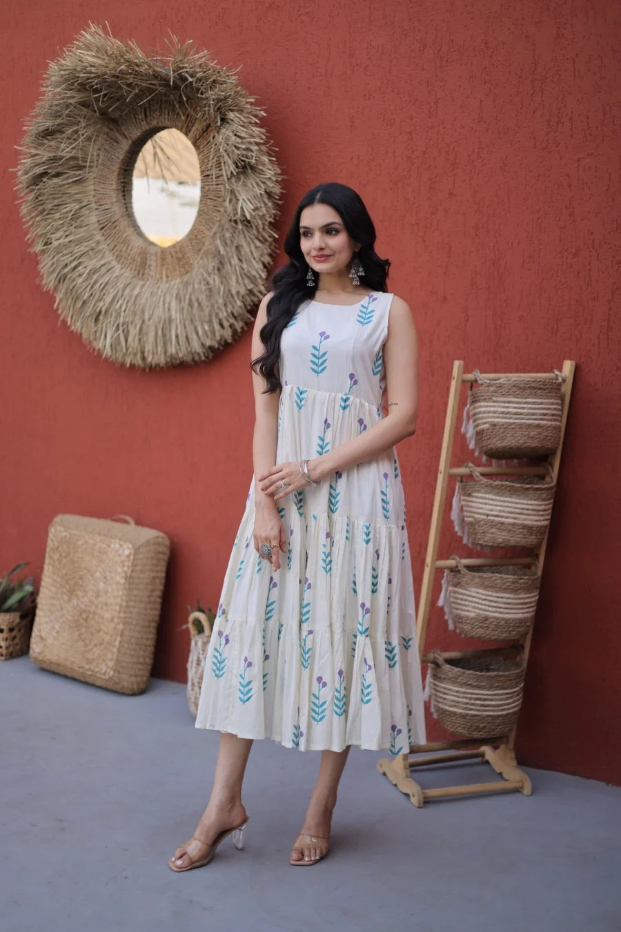 14FANCY COTTON PRINTED WORK ONE PIECE DRESS CASUAL WEAR WHOLESALE PRICE ETHNIC GARMENT (7)