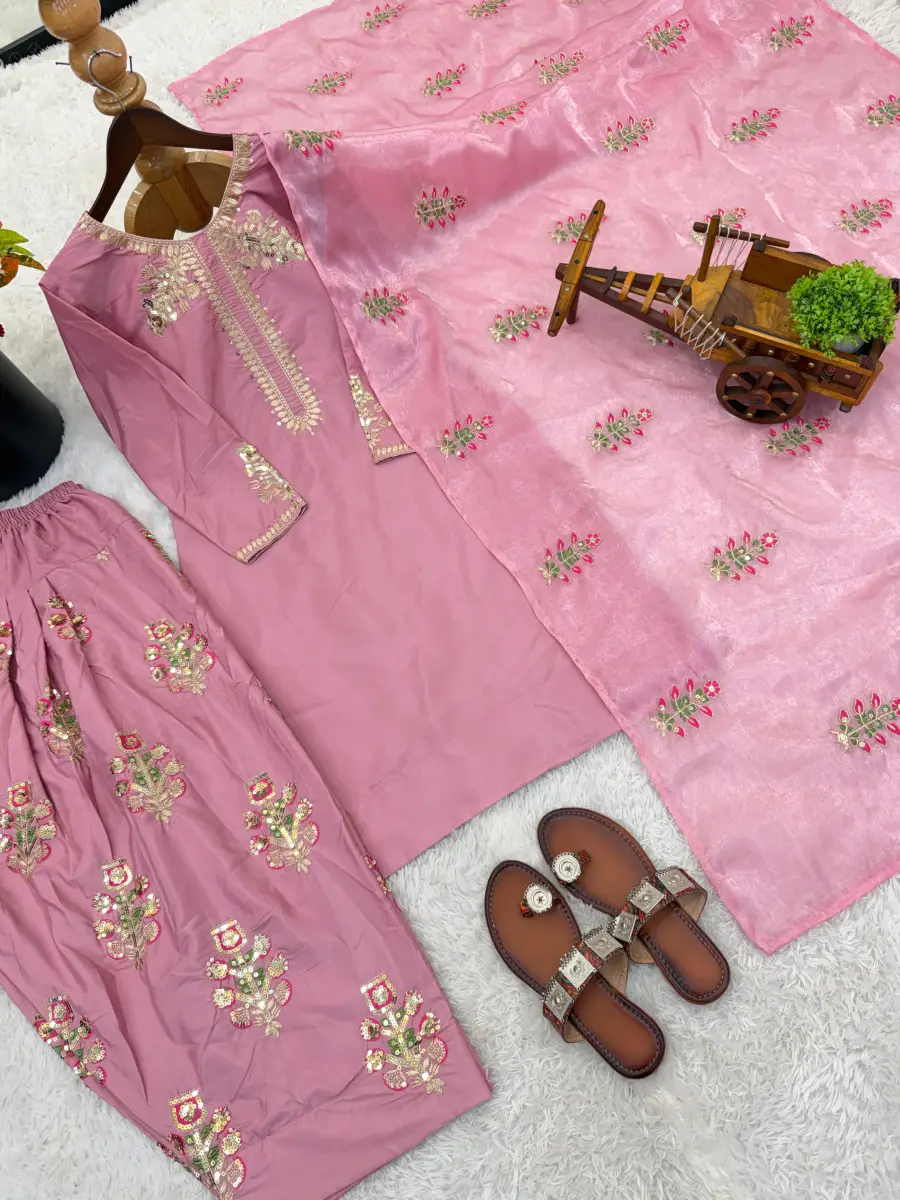 14FANCY CREPE SILK EMBROIDERY THREAD SEQUENCE WORK TOP PATIYALA WITH DUPATTA FESTIVE WEAR WHOLESALE PRICE ETHNIC GARMENT (10)