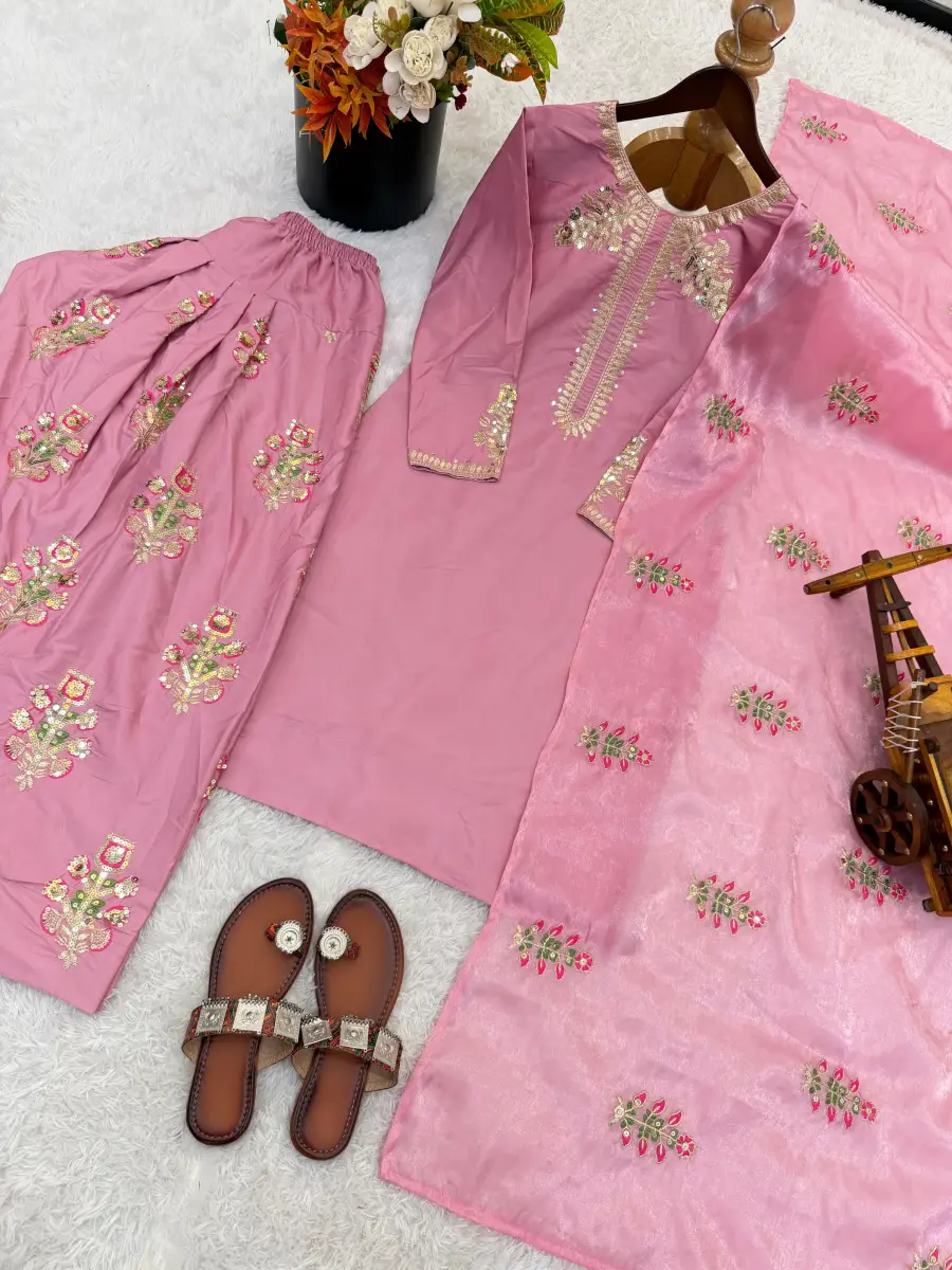 14FANCY CREPE SILK EMBROIDERY THREAD SEQUENCE WORK TOP PATIYALA WITH DUPATTA FESTIVE WEAR WHOLESALE PRICE ETHNIC GARMENT (15)
