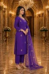 14MODERN COTTON BLEND EMBROIDERY SEQUENCE WORK TOP BOTTOM WITH DUPATTA FESTIVE WEAR WHOLESALE PRICE ETHNIC GARMENT (11)