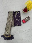 15DESIGNER PURE SILK JACQUARD WORK SAREE WITH UNSTITCHED BLOUSE WEDDING WEAR WHOLESALE PRICE ETHNIC GARMENT (28)