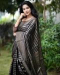 15FANCY LICHI SILK RICH PALLU & JACQUARD WORK SAREE WITH UNSTITCHED BLOUSE FESTIVE WEAR WHOLESALE PRICE ETHNIC GARMENT (12)