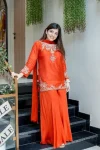 15FANCY NATURAL CREPE SEQUENCE CODING EMBROIDERY WORK TOP PALAZZO WITH DUPATTA FESTIVE WEAR WHOLESALE PRICE ETHNIC GARMENT (4)