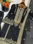 16CLASSIC FENDY SILK EMBROIDERY SEQUENCE WORK TOP SHARARA WITH DUPATTA FESTIVE WEAR WHOLESALE PRICE ETHNIC GARMENT (25)
