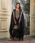 16CLASSIC FENDY SILK EMBROIDERY SEQUENCE WORK TOP SHARARA WITH DUPATTA FESTIVE WEAR WHOLESALE PRICE ETHNIC GARMENT (25)