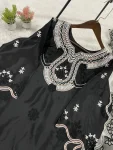 16MODERN CREPE SILK SEQUENCE EMBROIDERY CUT WORK TOP PALAZZO WITH DUPATTA FESTIVE WEAR WHOLESALE PRICE ETHNIC GARMENT (1)