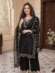 16MODERN CREPE SILK SEQUENCE EMBROIDERY CUT WORK TOP PALAZZO WITH DUPATTA FESTIVE WEAR WHOLESALE PRICE ETHNIC GARMENT (1)