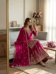 17DESIGNER CP VICHITRA SILK EMBROIDERY 5 MM SEQUENCES WORK TOP PALAZZO WITH DUPATTA FESTIVE WEAR WHOLESALE PRICE ETHNIC GARMENT (13)