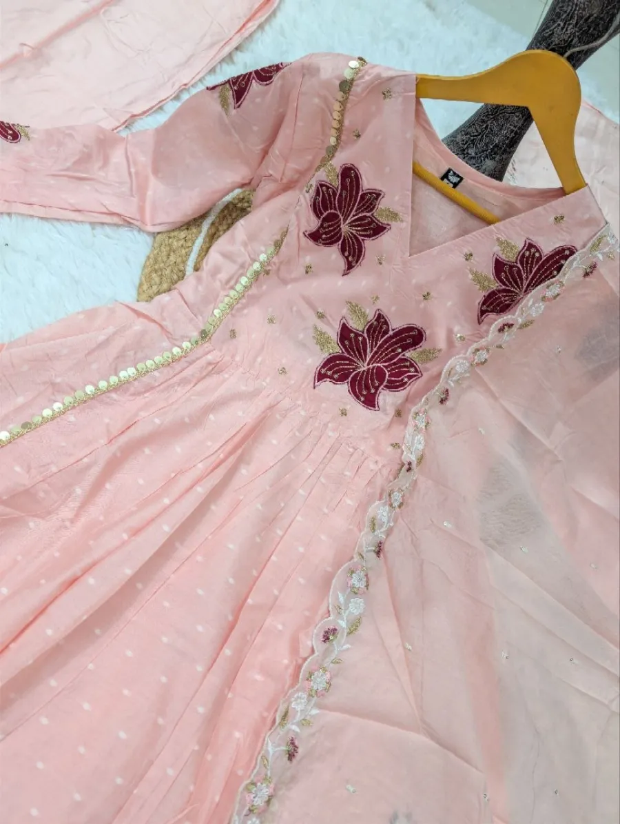 17MODERN COTTON BUTTI SEQUENCE EMBROIDERED WORK TOP BOTTOM WITH DUPATTA FESTIVE WEAR WHOLESALE PRICE ETHNIC GARMENT (15)