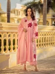 17MODERN COTTON BUTTI SEQUENCE EMBROIDERED WORK TOP BOTTOM WITH DUPATTA FESTIVE WEAR WHOLESALE PRICE ETHNIC GARMENT (17)