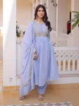18NEW ARRIVAL MUL CHANDERI BEADS EMBROIDERY WORK TOP BOTTOM WITH DUPATTA FESTIVE WEAR WHOLESALE PRICE ETHNIC GARMENT (19)