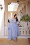 18NEW ARRIVAL MUL CHANDERI BEADS EMBROIDERY WORK TOP BOTTOM WITH DUPATTA FESTIVE WEAR WHOLESALE PRICE ETHNIC GARMENT (19)