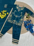 18RICH LOOK CHINON SILK EMBROIDERY SEQUENCE WORK KID’S TOP BOTTOM WITH DUPATTA FESTIVE WEAR WHOLESALE PRICE ETHNIC GARMENT (16)