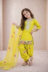 18RICH LOOK NATURAL CREPE EMBROIDERY SEQUENCE WORK KID’S TOP PATIYALA WITH DUPATTA FESTIVE WEAR WHOLESALE PRICE ETHNIC GARMENT (10)