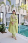 19LATEST MUL CHANDERI BEADS EMBROIDERY WORK GOWN BOTTOM WITH DUPATTA FESTIVE WEAR WHOLESALE PRICE ETHNIC GARMENT (8)