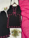 19MODERN RAYON EMBROIDERY WORK TOP PALAZZO WITH DUPATTA FESTIVE WEAR WHOLESALE PRICE ETHNIC GARMENT (23)