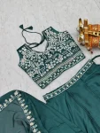 19TRENDING EMBROIDERY MOTI BEADS & SEQUENCE WORK LEHENGA CHOLI WITH SHRUG STYLE DUPATTA PARTY WEAR WHOLESALE PRICE ETHNIC GARMENT (10)