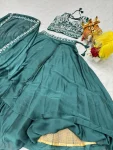 19TRENDING EMBROIDERY MOTI BEADS & SEQUENCE WORK LEHENGA CHOLI WITH SHRUG STYLE DUPATTA PARTY WEAR WHOLESALE PRICE ETHNIC GARMENT (10)