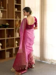 1CLASSIC LICHI SILK JACQUARD WORK SAREE WITH UNSTITCHED BLOUSE FESTIVE WEAR WHOLESALE PRICE ETHNIC GARMENT (20)
