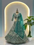 1DESIGNER BUTTERFLY NET SEQUENCE AND CODING EMBROIDERY WORK LEHENGA CHOLI WITH DUPATTA WEDDING WEAR WHOLESALE PRICE ETHNIC GARMENT (19)