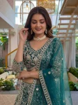 1DESIGNER BUTTERFLY NET SEQUENCE AND CODING EMBROIDERY WORK LEHENGA CHOLI WITH DUPATTA WEDDING WEAR WHOLESALE PRICE ETHNIC GARMENT (19)