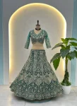 1DESIGNER BUTTERFLY NET SEQUENCE AND CODING EMBROIDERY WORK LEHENGA CHOLI WITH DUPATTA WEDDING WEAR WHOLESALE PRICE ETHNIC GARMENT (19)