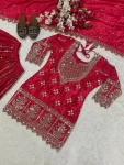 1DESIGNER CHINON SILK SEQUENCE EMBROIDERY WORK TOP PALAZZO WITH DUPATTA FESTIVE WEAR WHOLESALE PRICE ETHNIC GARMENT (19)