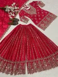 1DESIGNER CHINON SILK SEQUENCE EMBROIDERY WORK TOP PALAZZO WITH DUPATTA FESTIVE WEAR WHOLESALE PRICE ETHNIC GARMENT (19)
