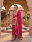 1DESIGNER CHINON SILK SEQUENCE EMBROIDERY WORK TOP PALAZZO WITH DUPATTA FESTIVE WEAR WHOLESALE PRICE ETHNIC GARMENT (19)