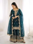 1DESIGNER FENDY SILK EMBROIDERY CODING AND SEQUENCE WORK TOP PALAZZO WITH DUPATTA FESTIVE WEAR WHOLESALE PRICE ETHNIC GARMENT (13)