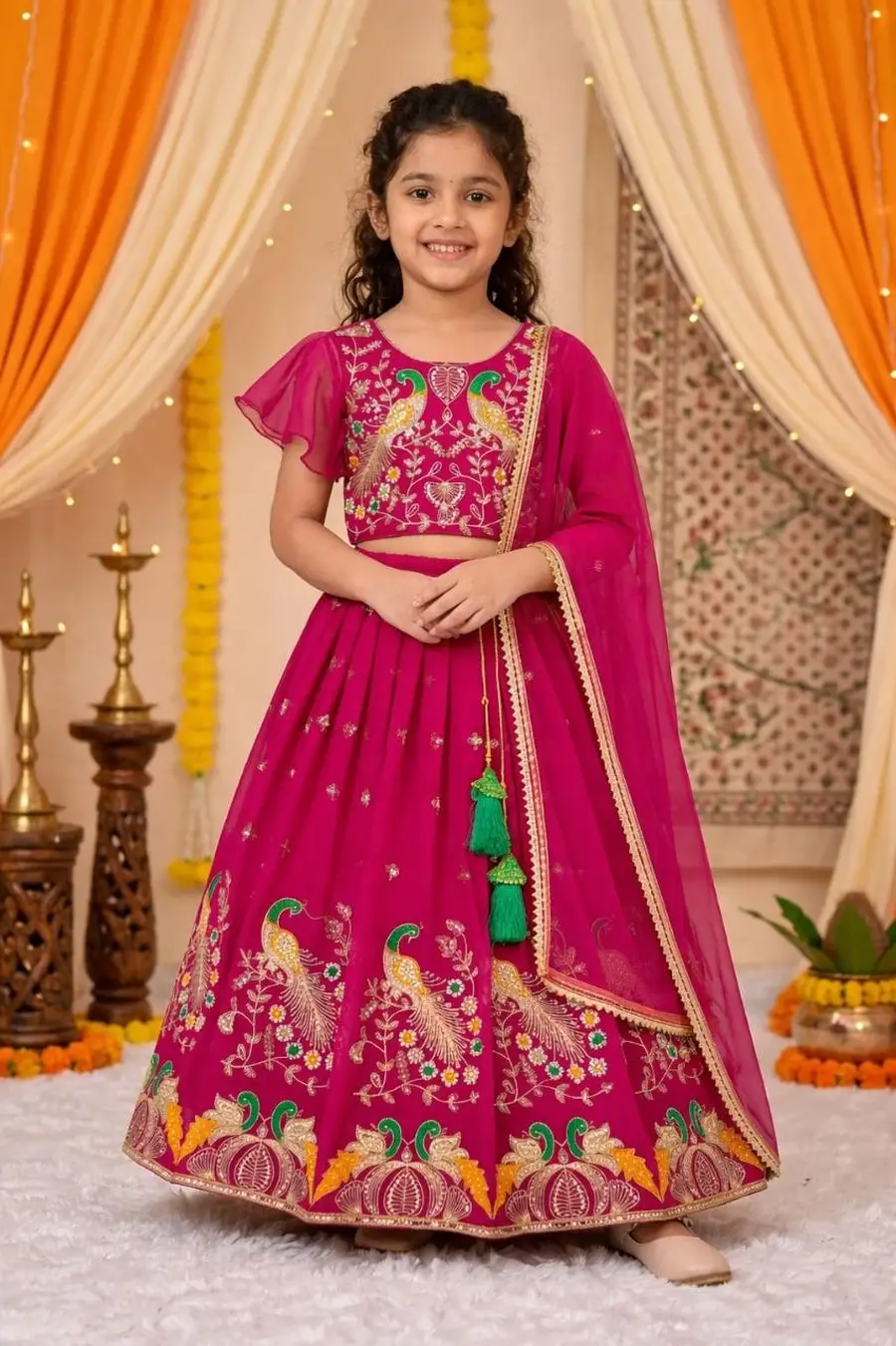 1DESIGNER GEORGETTE MULTI EMBROIDERY WORK LEHENGA CHOLI WITH DUPATTA FESTIVE WEAR WHOLESALE PRICE ETHNIC GARMENT (3)