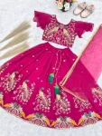 1DESIGNER GEORGETTE MULTI EMBROIDERY WORK LEHENGA CHOLI WITH DUPATTA FESTIVE WEAR WHOLESALE PRICE ETHNIC GARMENT (3)