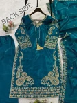 1DESIGNER GLASS ROMAN CODING WITH SEQUENCE EMBROIDERY WORK TOP BOTTOM WITH DUPATTA FESTIVE WEAR WHOLESALE PRICE ETHNIC GARMENT (2)