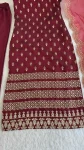 1DESIGNER ROAN GLASS SATIN GOLDEN CODING & ZARI SEQUENCE WORK TOP BOTTOM WITH DUPATTA FESTIVE WEAR WHOLESALE PRICE ETHNIC GARMENT (26)