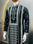 1DESIGNER SOFT SILK EMBROIDERY WORK AND SILVER SEQUENCE WORK MEN’S KURTA PAYJAMA FESTIVE WEAR WHOLESALE PRICE ETHNIC GARMENT (22)