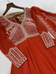 1DESIGNER STAR GEORGETTE SEQUENCE CODING & BEADS EMBROIDERY WORK GOWN WITH DUPATTA WEDDING WEAR WHOLESALE PRICE ETHNIC GARMENT (17)
