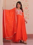 1DESIGNER STAR GEORGETTE SEQUENCE CODING & BEADS EMBROIDERY WORK GOWN WITH DUPATTA WEDDING WEAR WHOLESALE PRICE ETHNIC GARMENT (17)