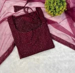 1FANCY BUTTERFLY NET EMBROIDERY WORK TOP WITH DUPATTA FESTIVE WEAR WHOLESALE PRICE ETHNIC GARMENT (13)