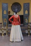 1FANCY COSMOS SEQUENCE & ZARI EMBROIDERY WITH MIRROR LACE WORK TOP LEHENGA WEDDING WEAR WHOLESALE PRICE ETHNIC GARMENT (20)