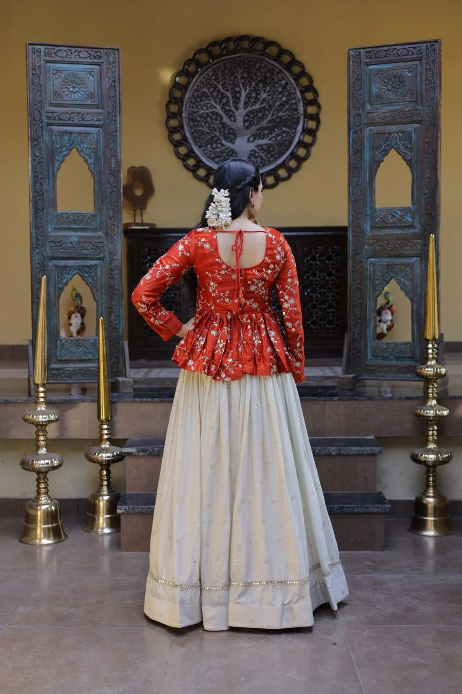 1FANCY COSMOS SEQUENCE & ZARI EMBROIDERY WITH MIRROR LACE WORK TOP LEHENGA WEDDING WEAR WHOLESALE PRICE ETHNIC GARMENT (15)