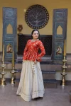 1FANCY COSMOS SEQUENCE & ZARI EMBROIDERY WITH MIRROR LACE WORK TOP LEHENGA WEDDING WEAR WHOLESALE PRICE ETHNIC GARMENT (20)