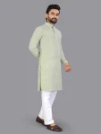 1FANCY COTTON CHIKANKARI EMBROIDERY WORK MEN’S KURTA PAYJAMA FESTIVE WEAR WHOLESALE PRICE ETHNIC GARMENT (20)